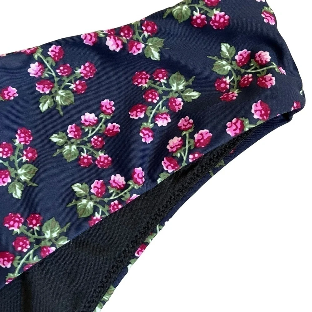 NWT J. Crew Hipster Bikini Bottom in Twilight Berry Navy with Pink Print Sz 2X